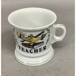 Vintage Knobler Teacher Genie Lamp Porcelain Mug W/ Gold Accents - Made In Japan